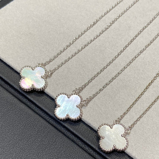 [Kismet Jewels ]CLOVER MEDIUM SILVER WHITE MOP NECKLACE