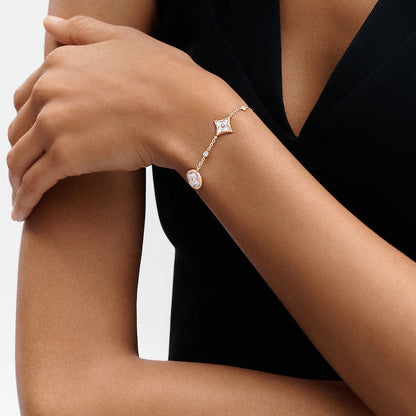 [Kismet Jewels ]STAR AND SUN 4 MOTIF WHITE MOP PINK GOLD BRACELET