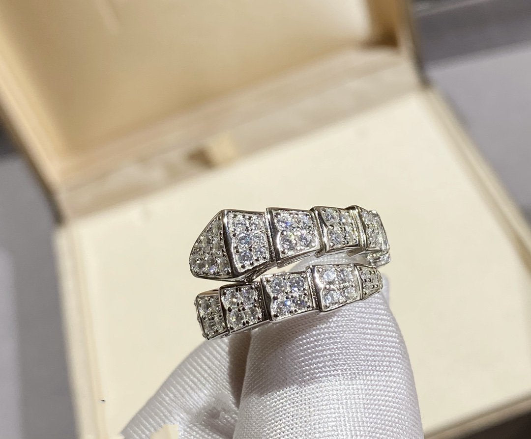 [Kismet Jewels ]SERPENTI RING SILVER DIAMOND PAVED