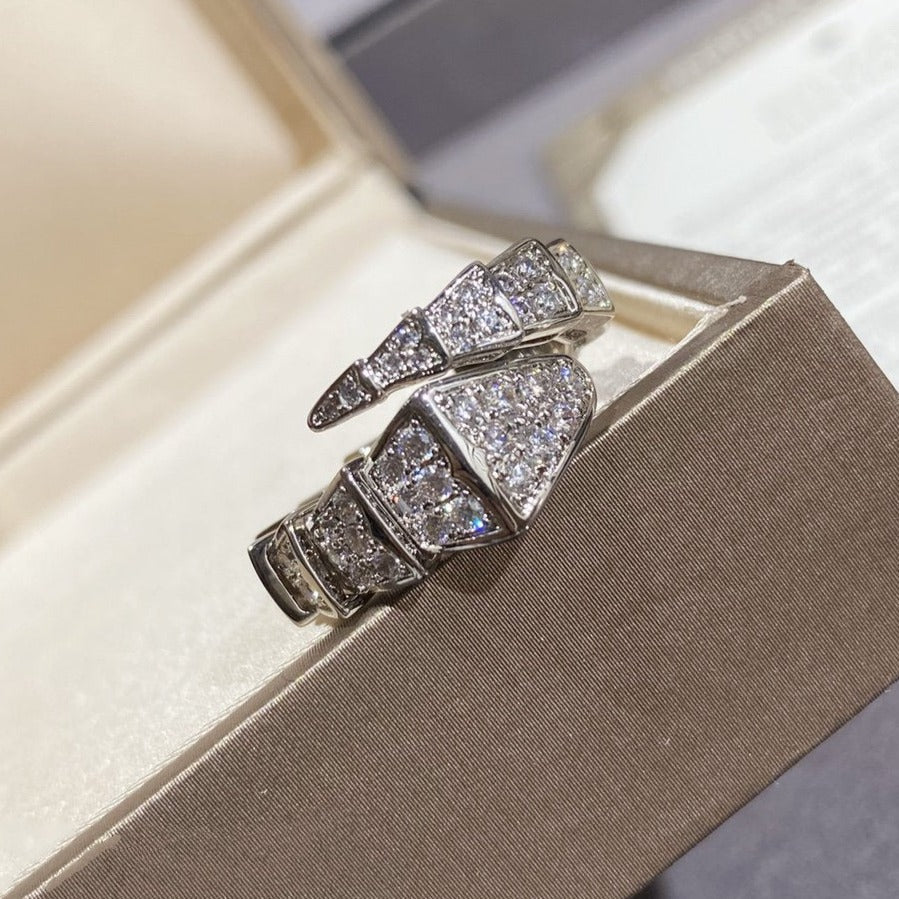 [Kismet Jewels ]SERPENTI LARGE RING SILVER DIAMOND PAVED