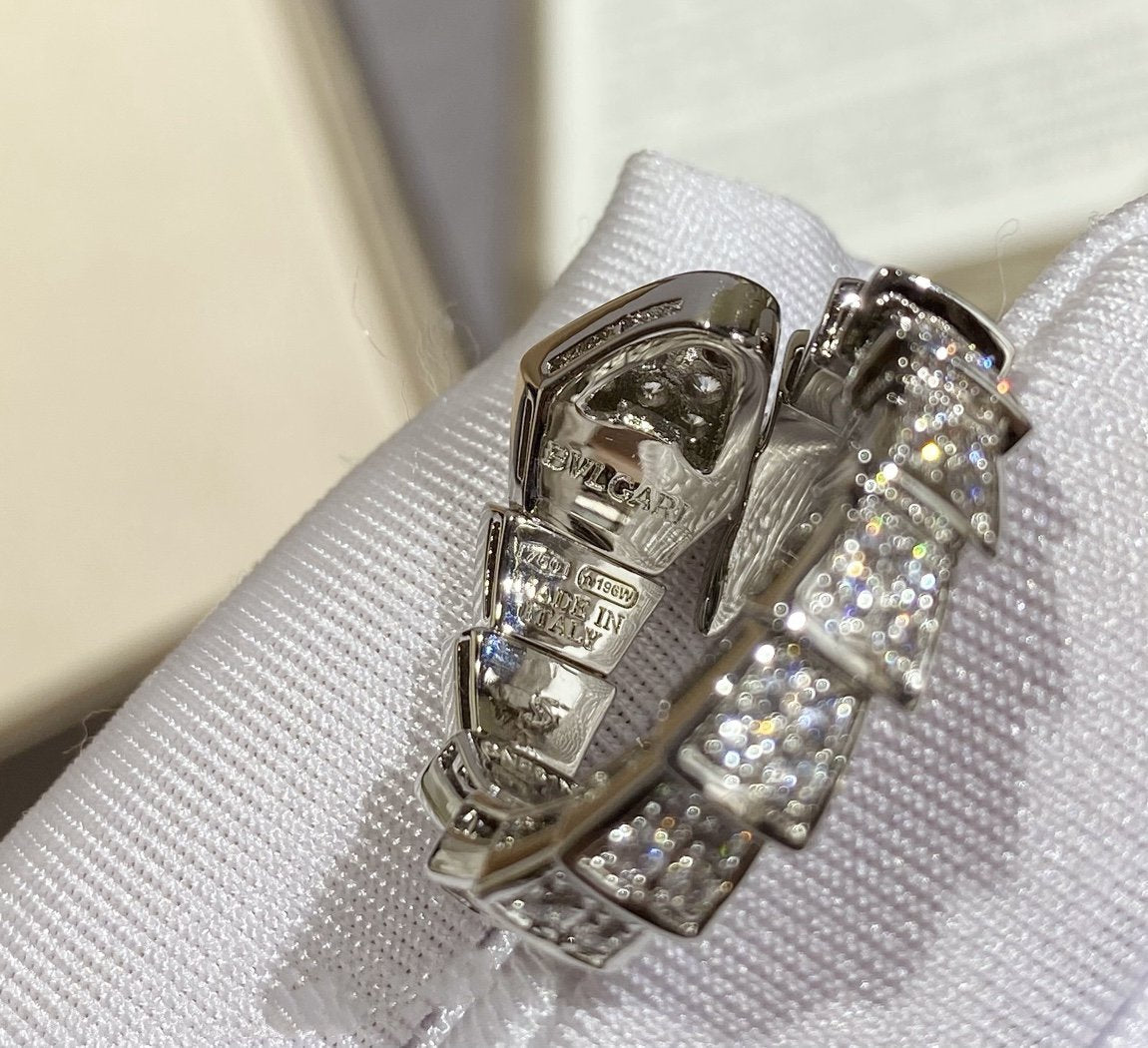 [Kismet Jewels ]SERPENTI LARGE RING SILVER DIAMOND PAVED