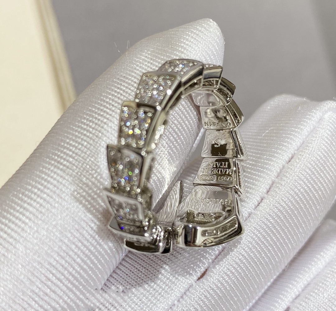 [Kismet Jewels ]SERPENTI LARGE RING SILVER DIAMOND PAVED