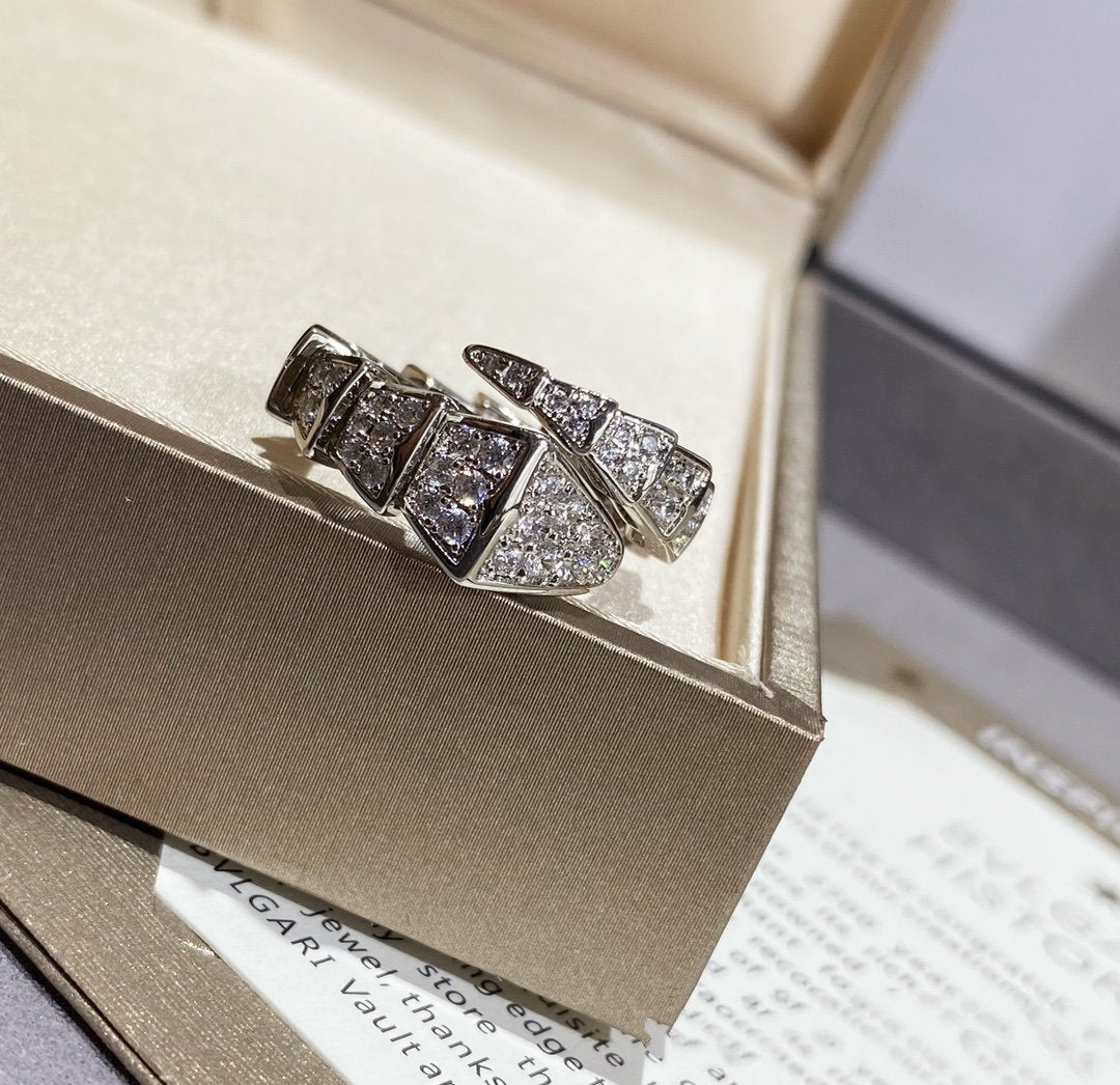 [Kismet Jewels ]SERPENTI LARGE RING SILVER DIAMOND PAVED
