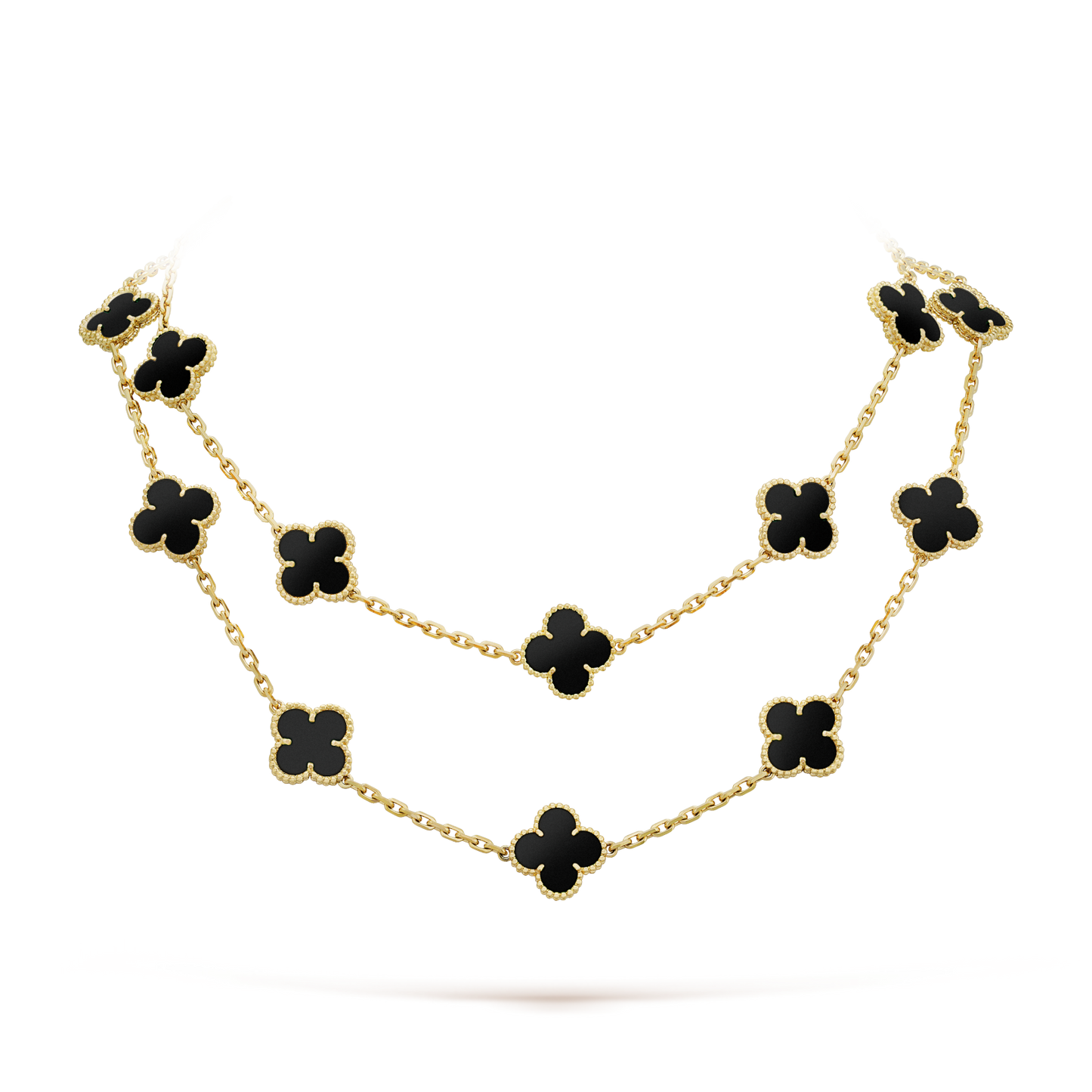[Kismet Jewels ]CLOVER 20 MOTIFS ONYX NECKLACE