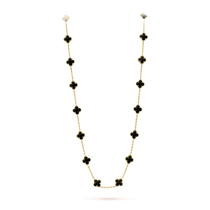 [Kismet Jewels ]CLOVER 20 MOTIFS ONYX NECKLACE