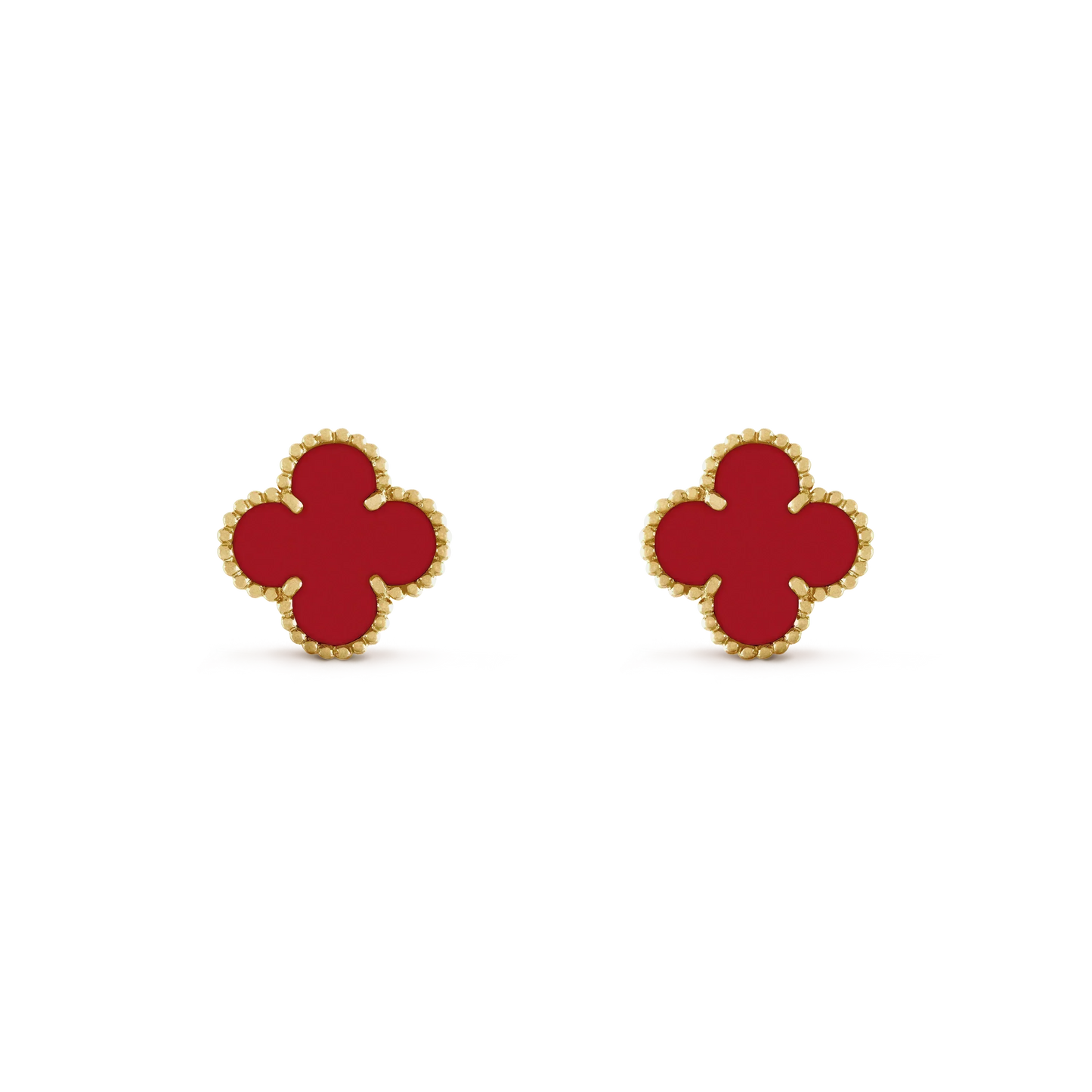 [Kismet Jewels ]CLOVER MINI 9.5MM CARNELIAN EARRINGS