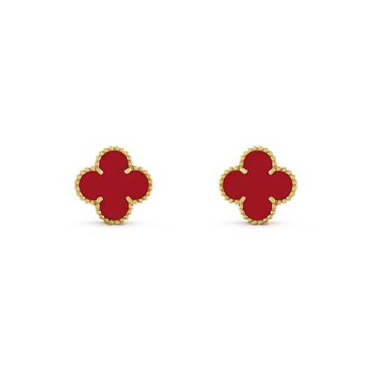 [Kismet Jewels ]CLOVER MINI 9.5MM CARNELIAN EARRINGS