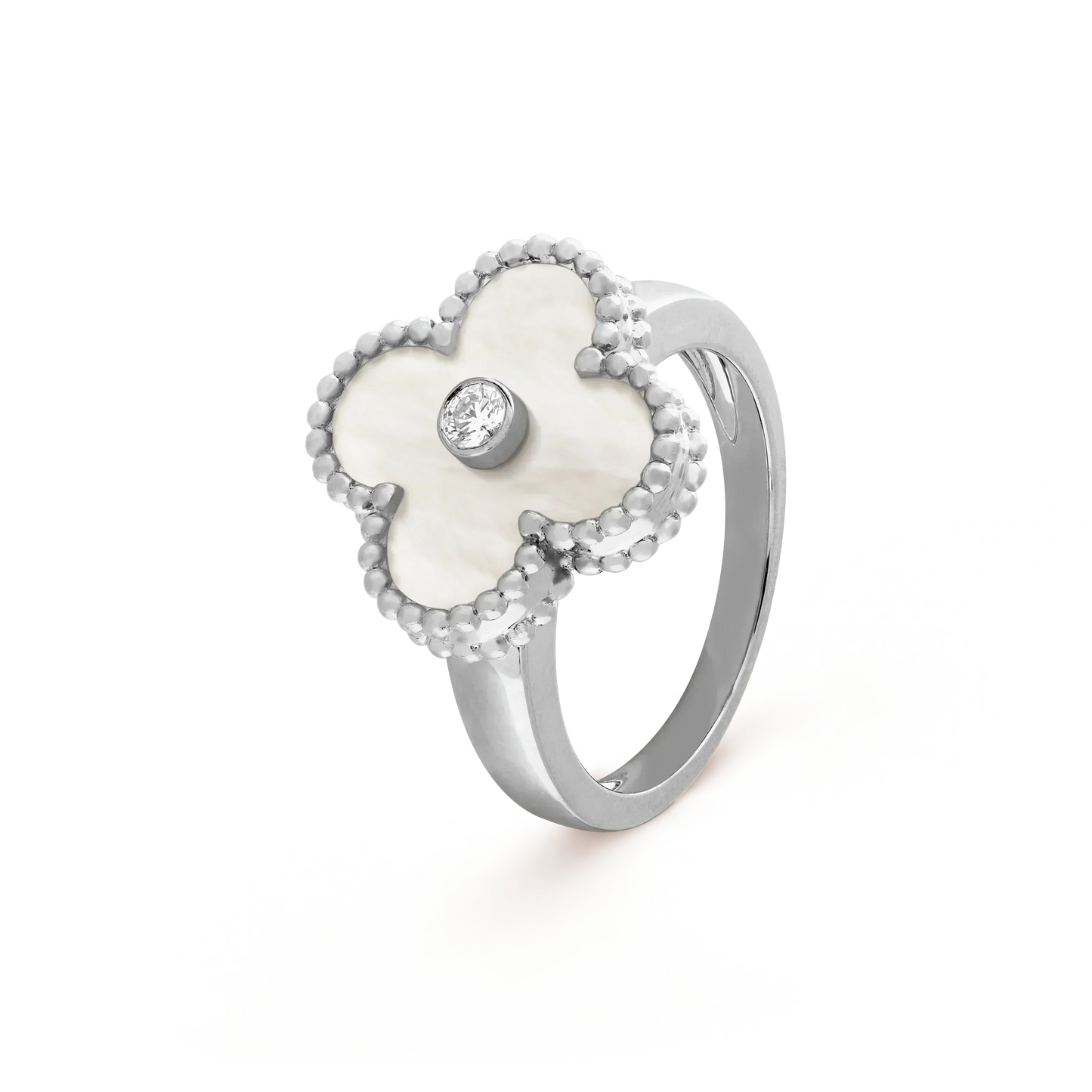 [Kismet Jewels ]CLOVER SILVER MOP DIAMOND RING