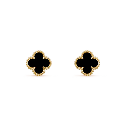 [Kismet Jewels ]CLOVER MINI 9.5MM BLACK MOP EARRINGS