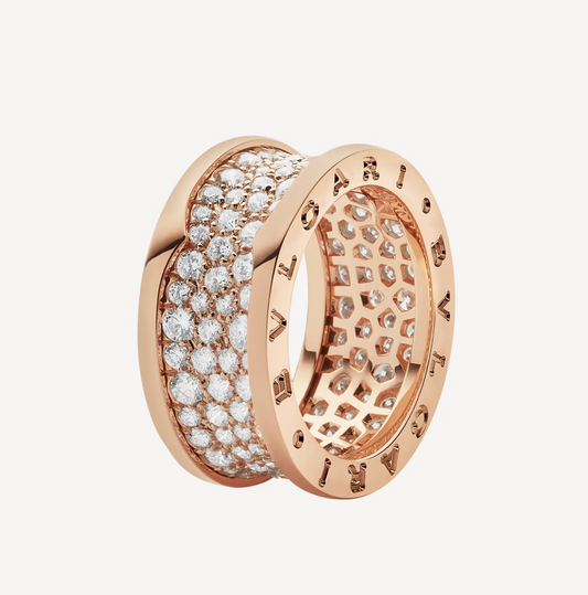 [Kismet Jewels ]ZERO 1 WITH PAVED DIAMONDS ON THE SPIRAL RING