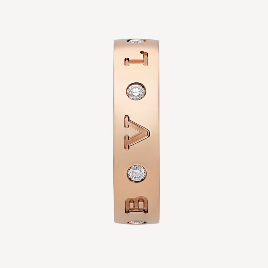 [Kismet Jewels ]ZERO 1 ESSENTIAL PINK GOLD BAND WITH DIAMONDS RING