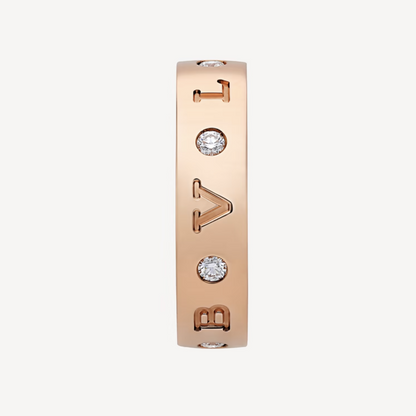 [Kismet Jewels ]ZERO 1 ESSENTIAL PINK GOLD BAND WITH DIAMONDS RING