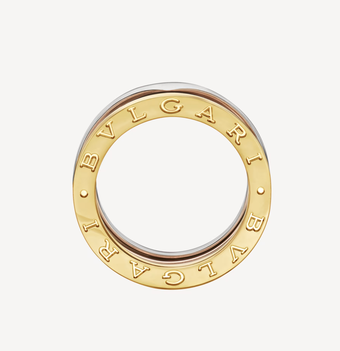 [Kismet Jewels ]ZERO 1 THREE-BAND ROSE WHITE AND YELLOW RING