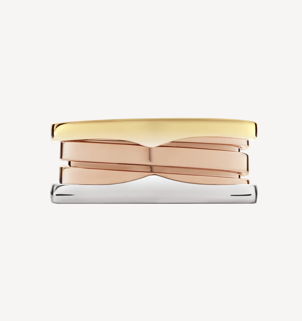 [Kismet Jewels ]ZERO 1 THREE-BAND ROSE WHITE AND YELLOW RING