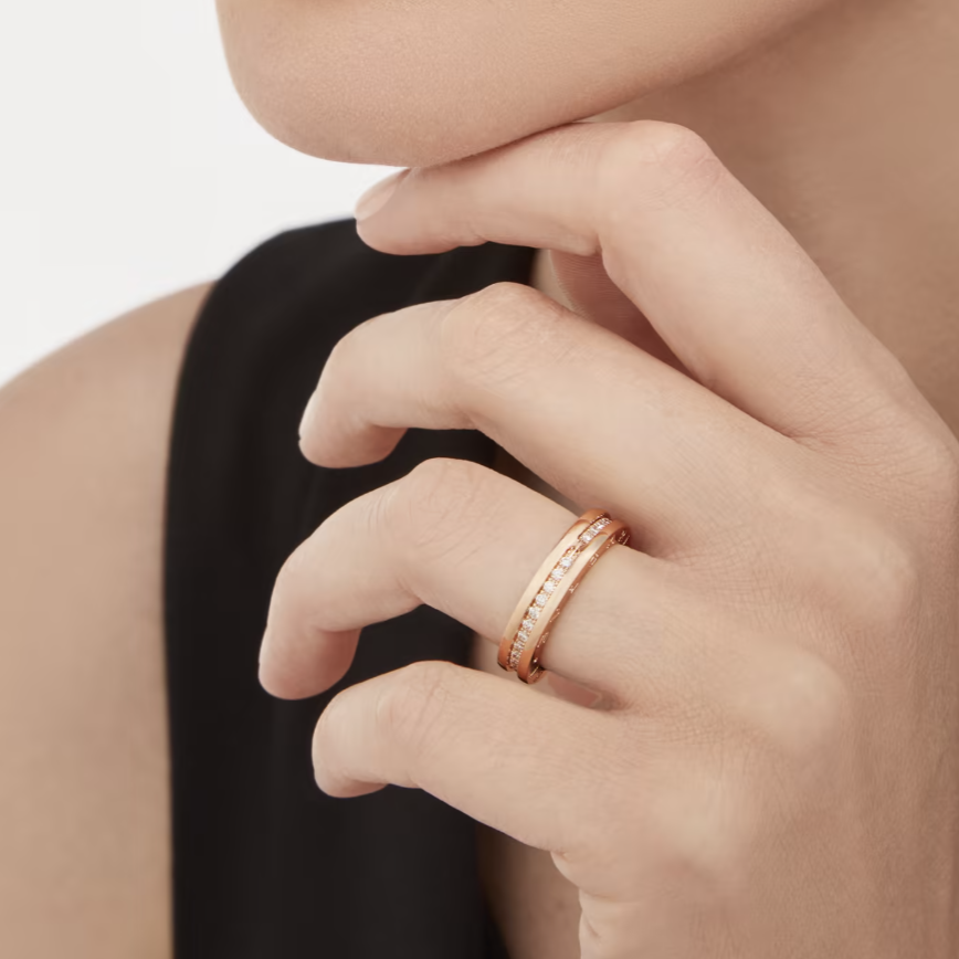 [Kismet Jewels ]ZERO 1 ONE-BAND PAVED DIAMONDS ON THE SPIRAL RING