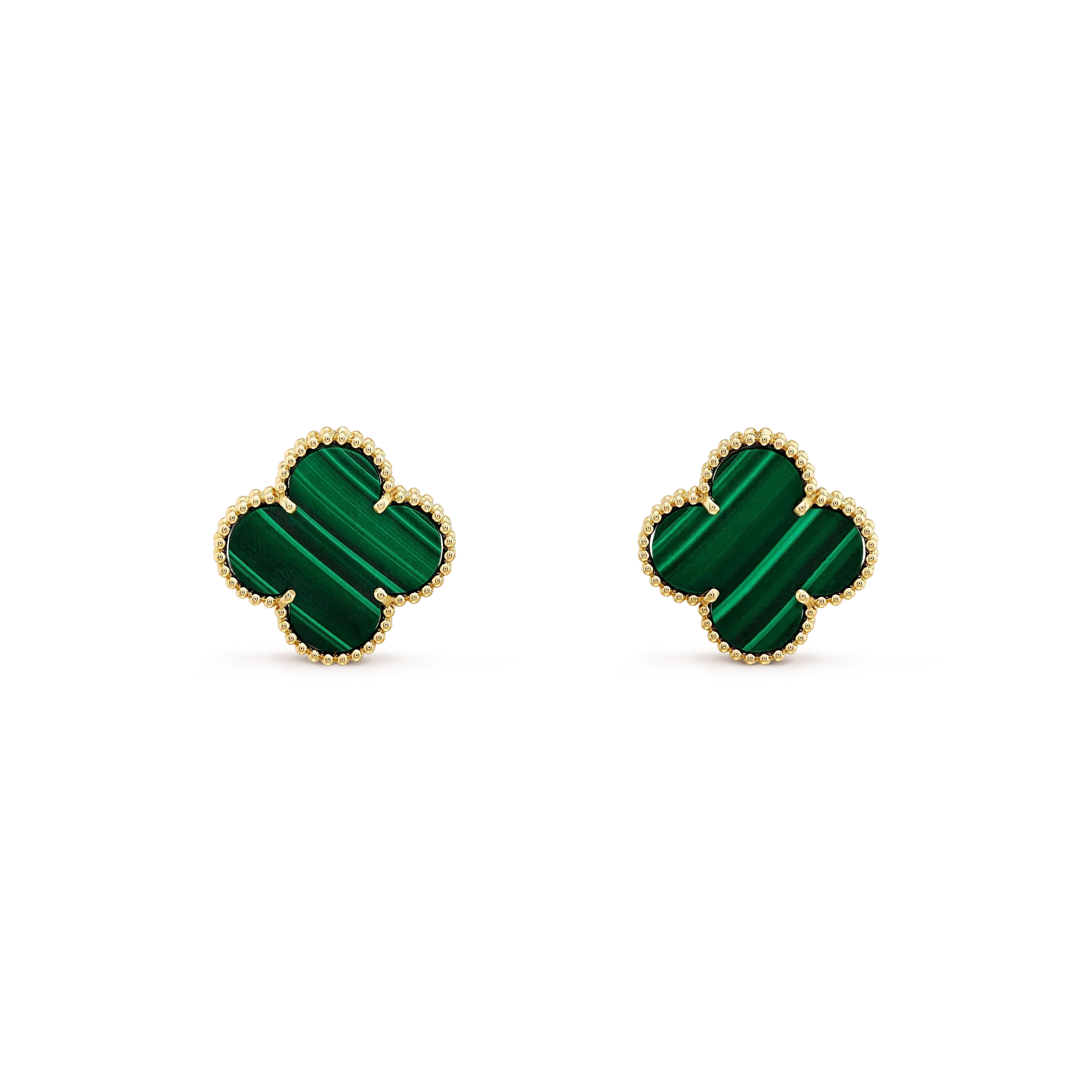 [Kismet Jewels ]CLOVER MINI 9.5MM MALACHITE  EARRINGS