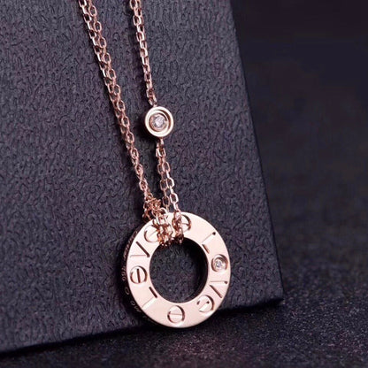 [Kismet Jewels ]LOVE NECKLACE 16MM 2 DIAMONDS