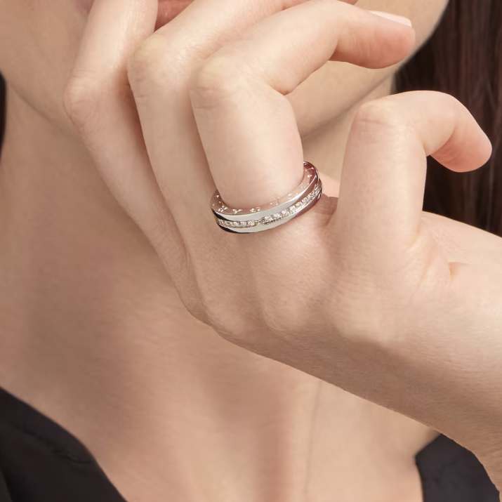 [Kismet Jewels ]ZERO 1 ONE-BAND PAVED DIAMONDS ON THE SPIRAL RING
