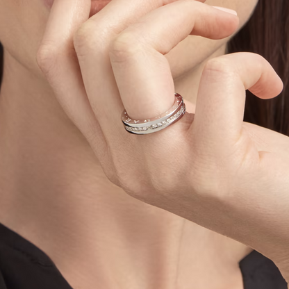 [Kismet Jewels ]ZERO 1 ONE-BAND PAVED DIAMONDS ON THE SPIRAL RING