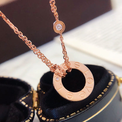 [Kismet Jewels ]LOVE NECKLACE 16MM 2 DIAMONDS