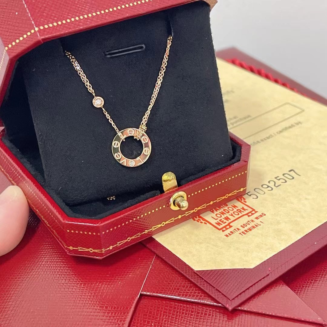 [Kismet Jewels ]LOVE NECKLACE 16MM 2 DIAMONDS