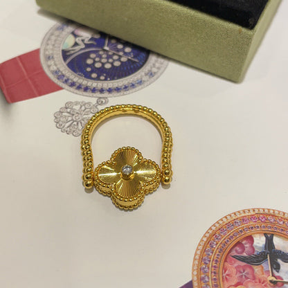 [Kismet Jewels ]CLOVER RIVERSIBLE BLUE AGATE RING
