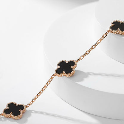 [Kismet Jewels ]CLOVER 10 MOTIFS ONYX NECKLACE