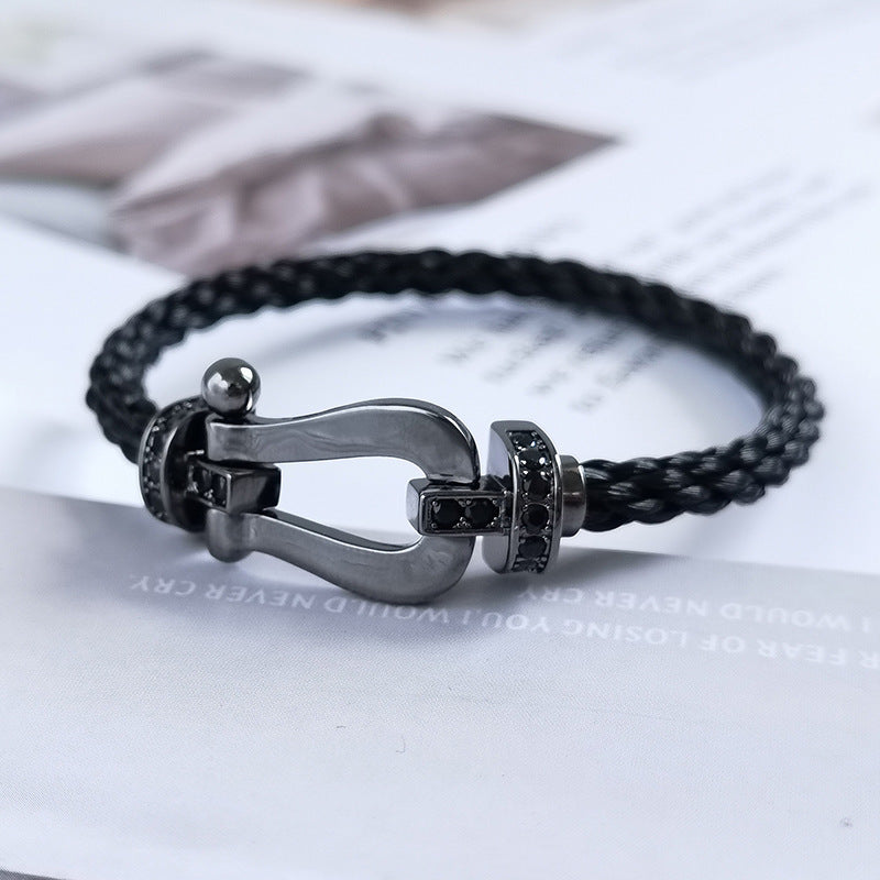[Kismet Jewels ]FORCE LARGE SERIES HORSESHOE BLACK SAMURAI BRACELET