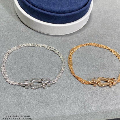 [Kismet Jewels ]FORCE SMALL HORSESHOE  DIAMOND CHAIN ROPE BRACELET