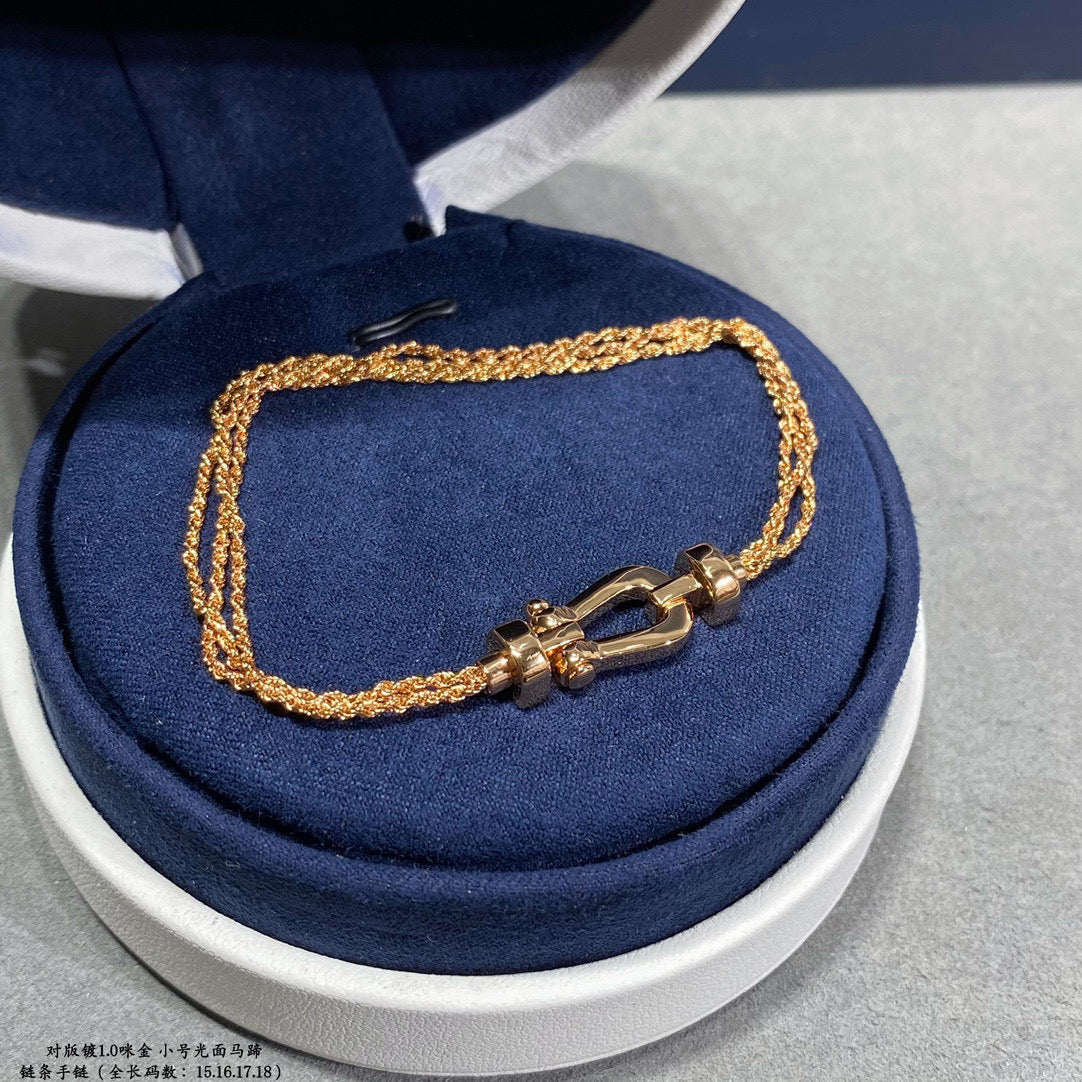 [Kismet Jewels ]FORCE SMALL HORSESHOE  DIAMOND CHAIN ROPE BRACELET