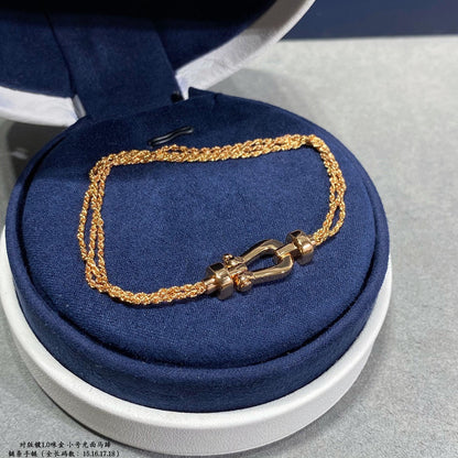 [Kismet Jewels ]FORCE SMALL HORSESHOE  DIAMOND CHAIN ROPE BRACELET