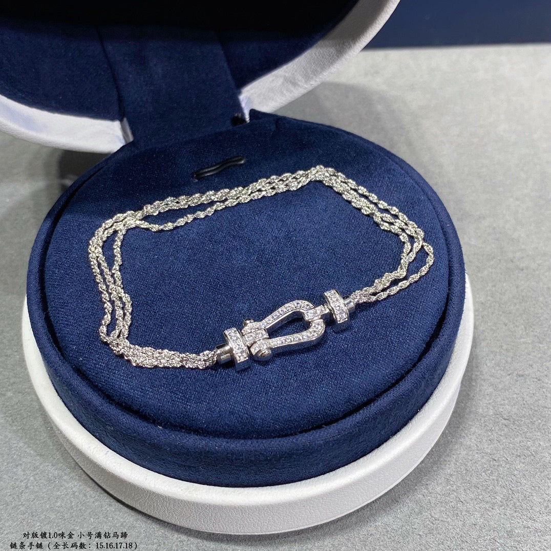 [Kismet Jewels ]FORCE SMALL HORSESHOE  DIAMOND CHAIN ROPE BRACELET