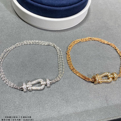 [Kismet Jewels ]FORCE SMALL HORSESHOE  DIAMOND CHAIN ROPE BRACELET