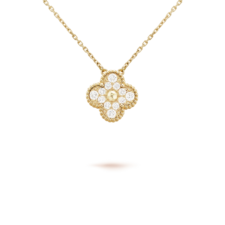 [Kismet Jewels ]CLOVER 15MM DIAMOND SINGLE FLOWER NECKLACE