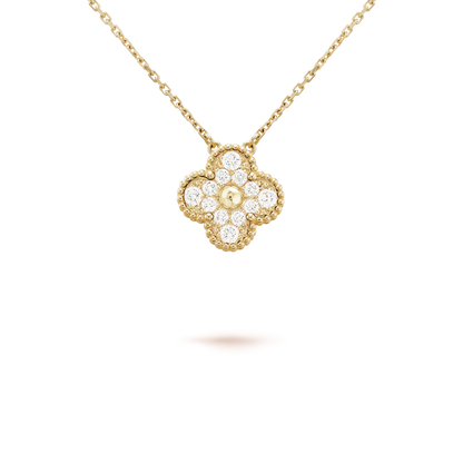 [Kismet Jewels ]CLOVER 15MM DIAMOND SINGLE FLOWER NECKLACE