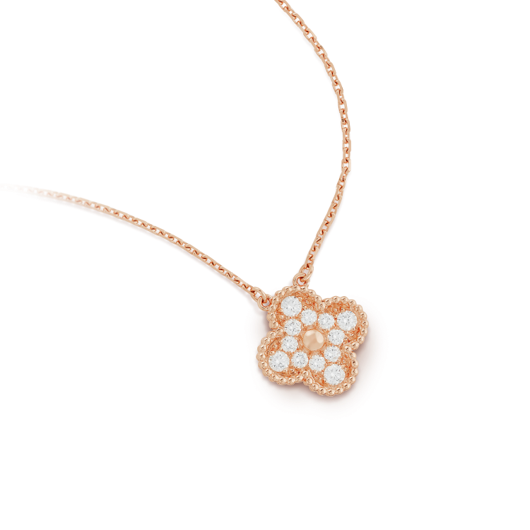 [Kismet Jewels ]CLOVER 15MM DIAMOND SINGLE FLOWER NECKLACE