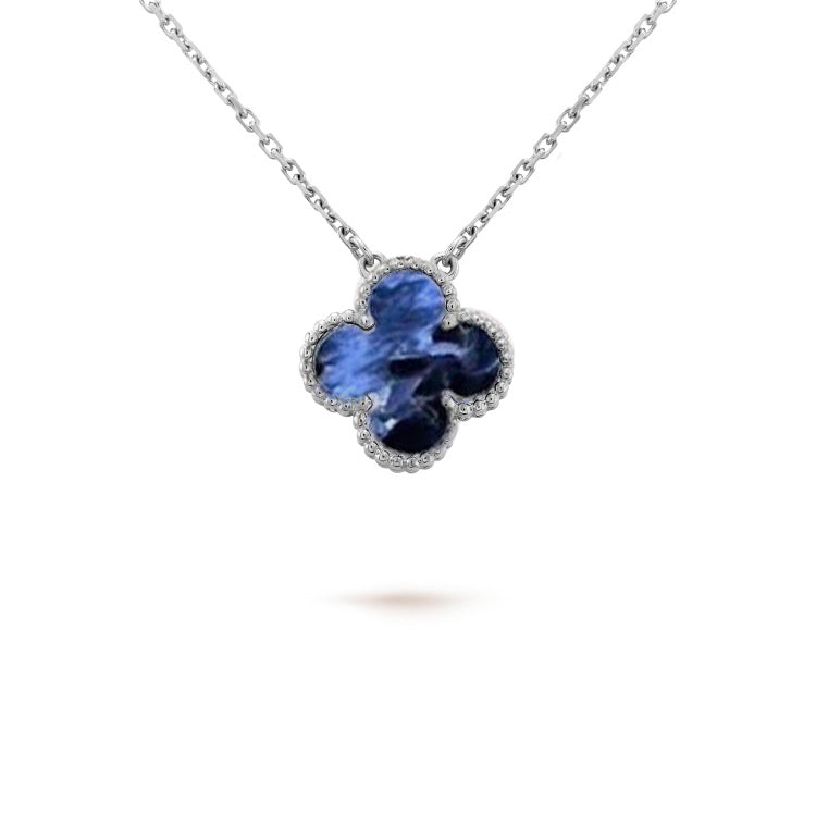 [Kismet Jewels ]CLOVER 15MM PIETERSITE NECKLACE SILVER
