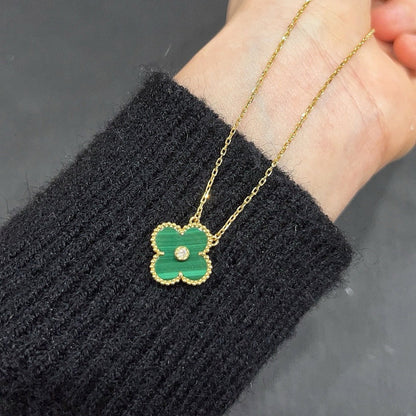 [Kismet Jewels ]CLOVER 15MM DIAMOND TURQUOISE NECKLACE