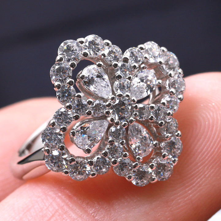[Kismet Jewels ]LOOP RING FULL MOTIF DIAMOND 16MM SILVE