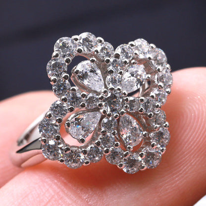 [Kismet Jewels ]LOOP RING FULL MOTIF DIAMOND 16MM SILVE