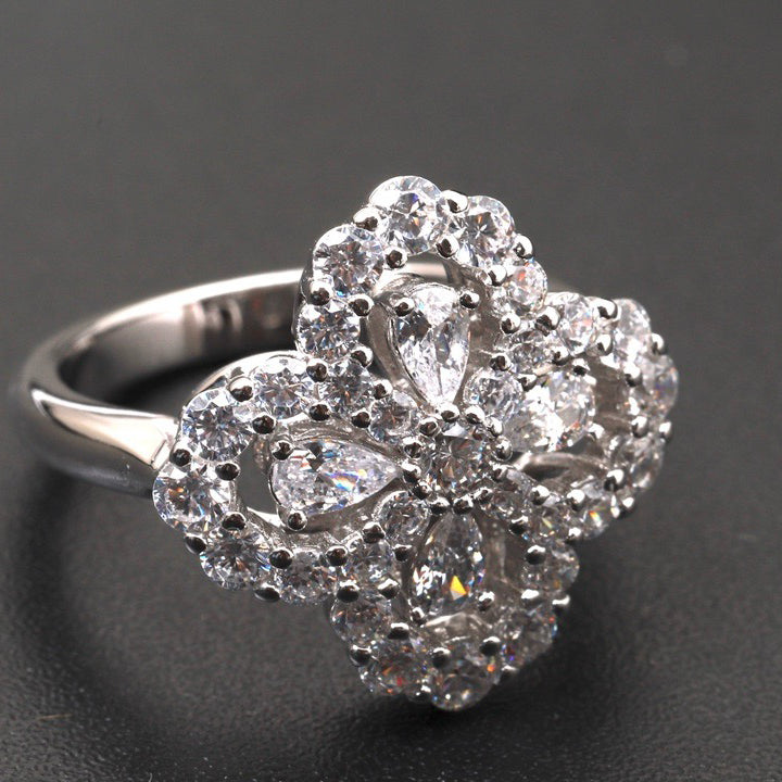 [Kismet Jewels ]LOOP RING FULL MOTIF DIAMOND 16MM SILVE