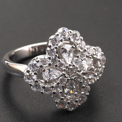 [Kismet Jewels ]LOOP RING FULL MOTIF DIAMOND 16MM SILVE