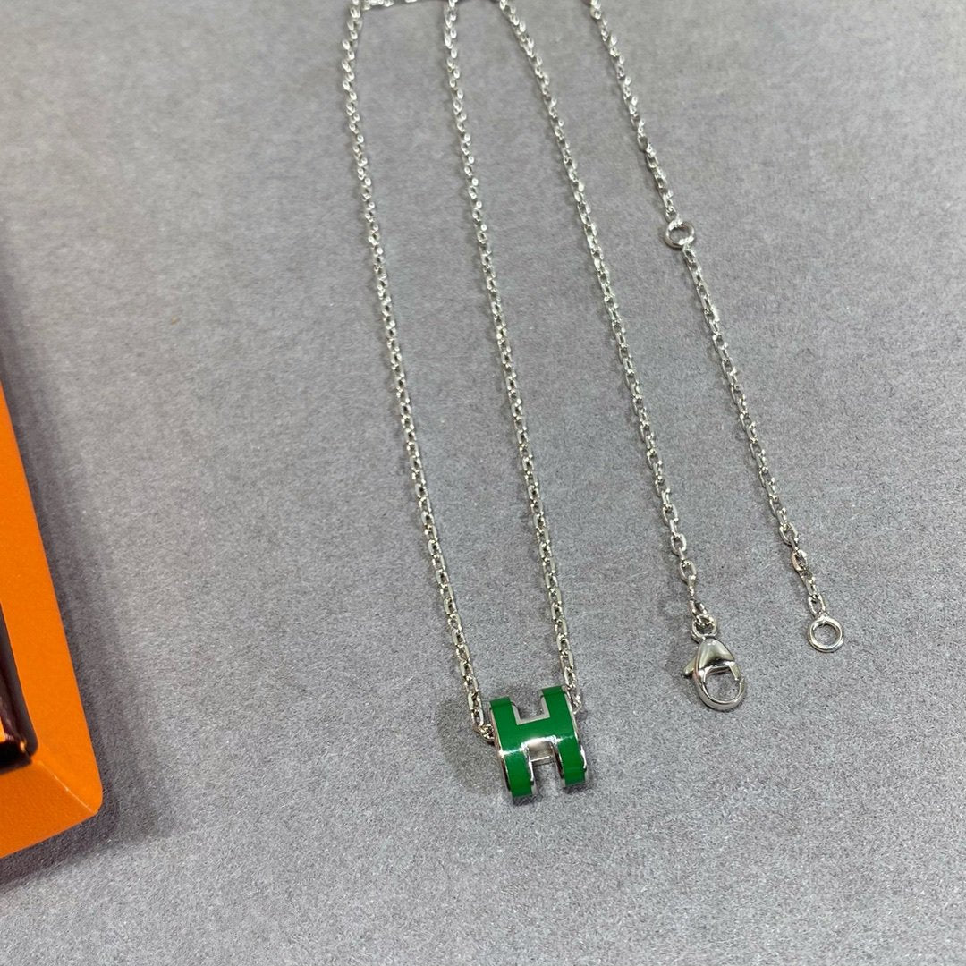 [Kismet Jewels ]POP H GREEN NECKLACE SILVER AND GOLD