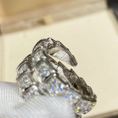 [Kismet Jewels ]SERPENTI DOUBLE RING SILVER DIAMOND PAVED