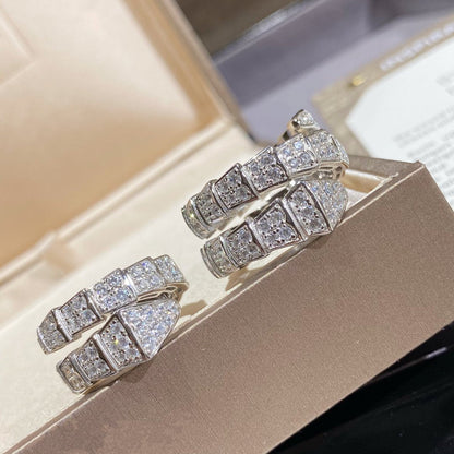 [Kismet Jewels ]SERPENTI DOUBLE RING SILVER DIAMOND PAVED