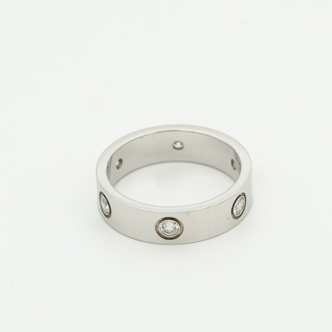 [Kismet Jewels ]LOVE RING 5.5MM 6 DIAMONDS SILVER