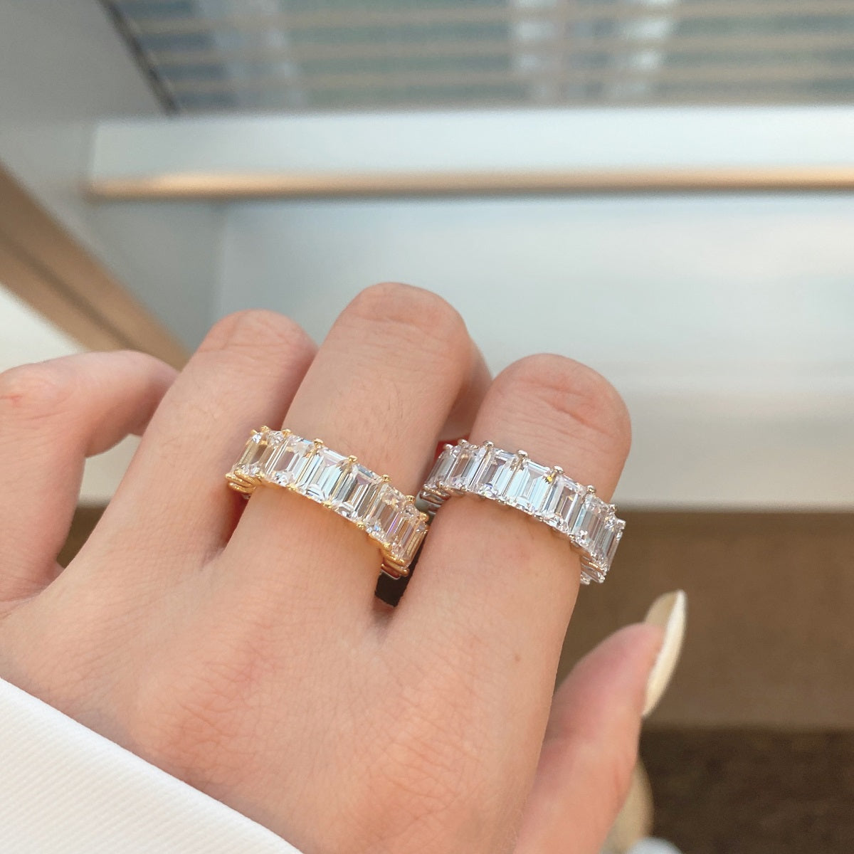 [Kismet Jewels ]0.75 Carat Elegant Emerald Cut Tennis Ring