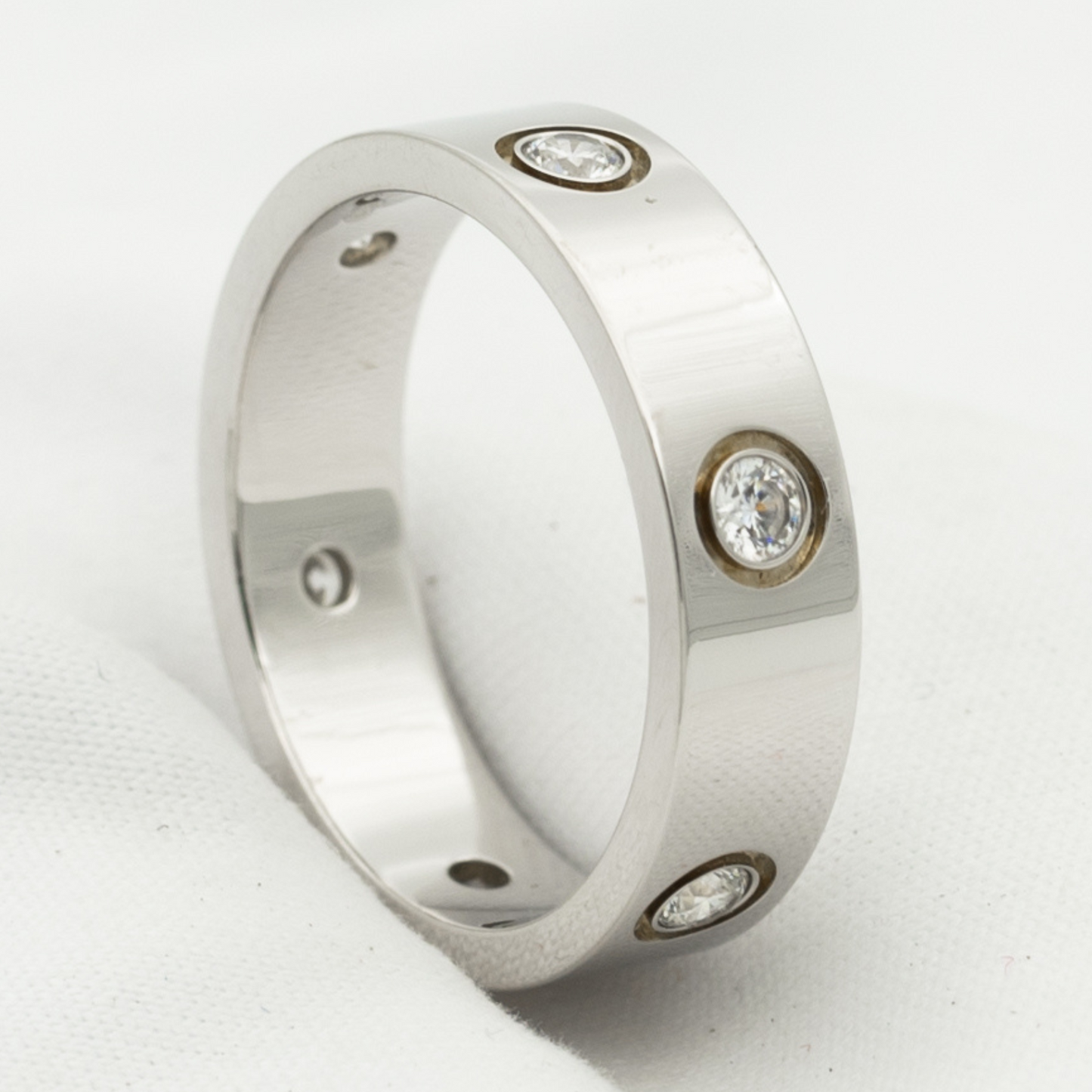 [Kismet Jewels ]LOVE RING 5.5MM 6 DIAMONDS SILVER