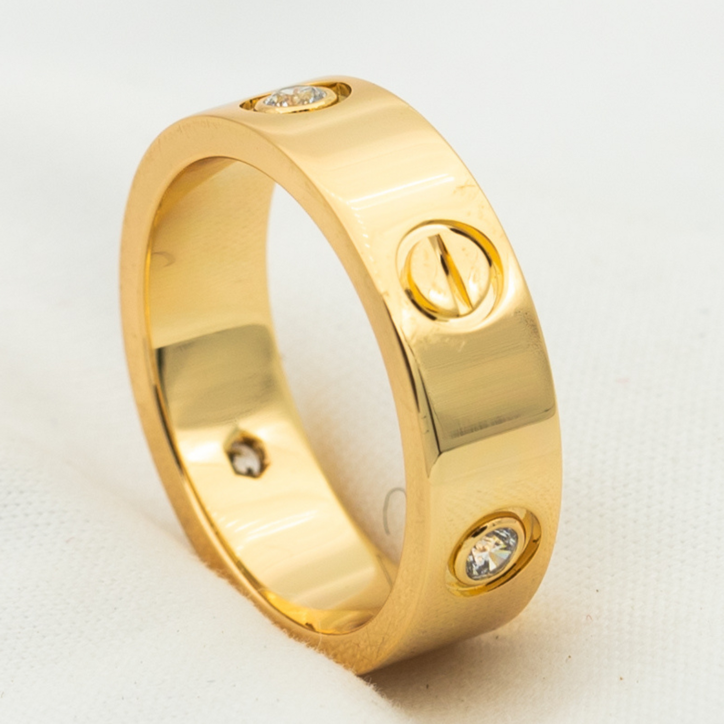 [Kismet Jewels ]LOVE RING 5.5MM 3 DIAMONDS PINK GOLD
