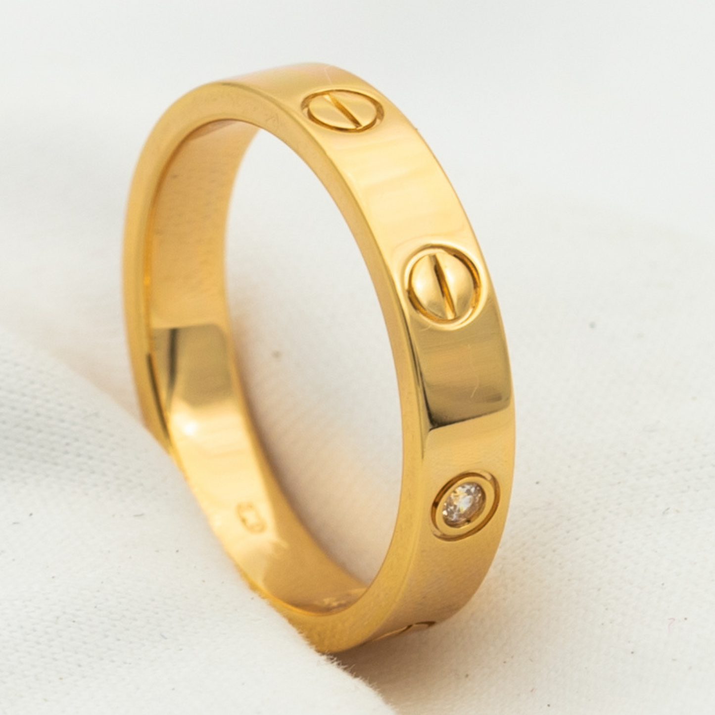 [Kismet Jewels ]LOVE RING 4MM 1 DIAMOND PINK GOLD